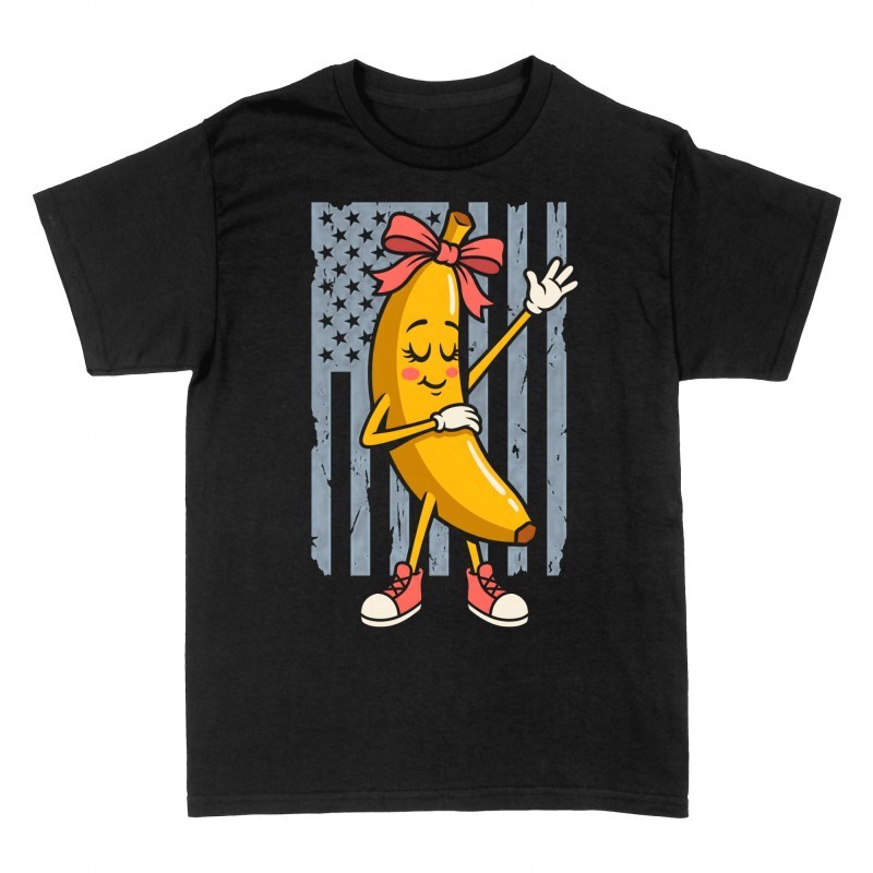 T-shirts: Banane dab fille drapeau am&eacute;ricain