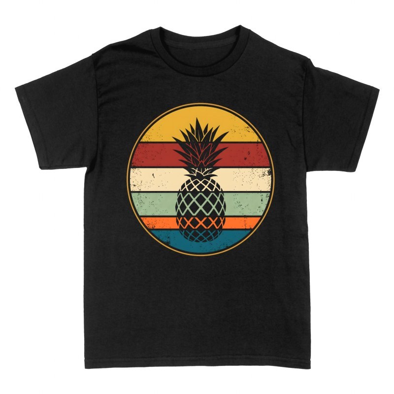 T-shirts: Ananas coucher de soleil r&eacute;tro