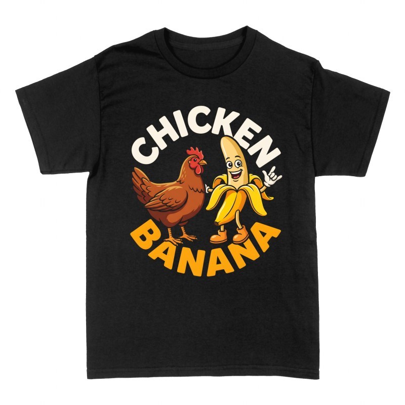 T-shirts: Poulet et banane rock cartoon