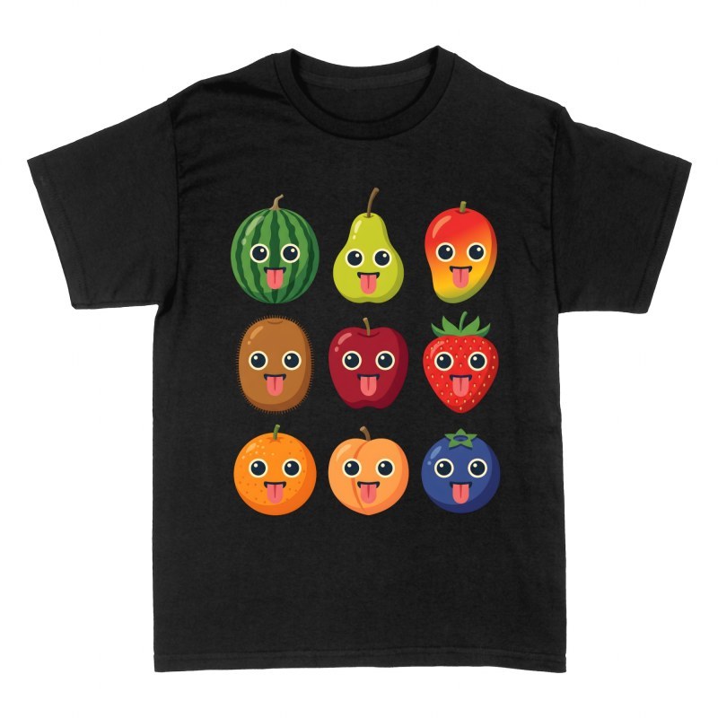 T-shirts: Fruits kawaii tirant la langue