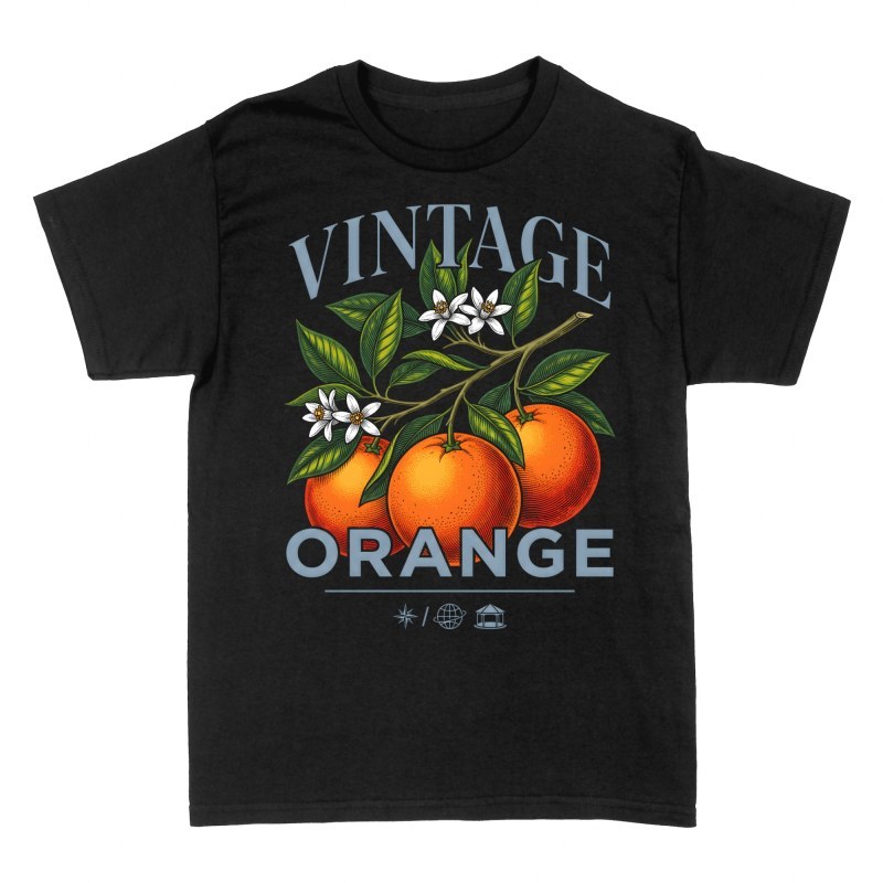 T-shirts: Oranges et fleurs vintage