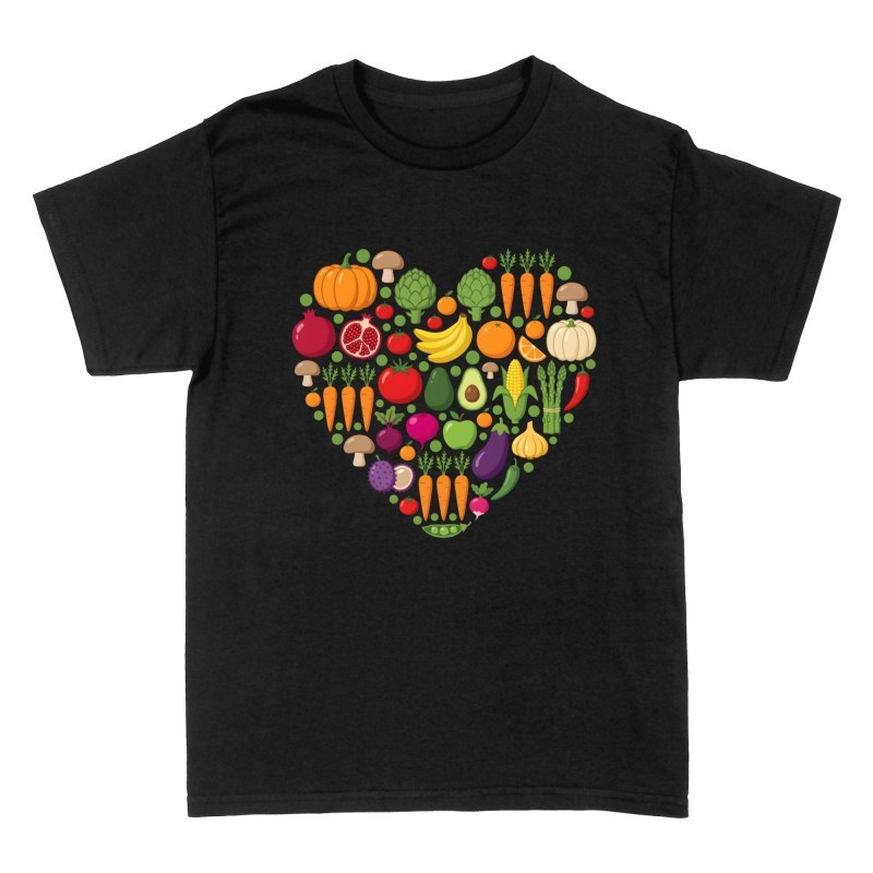 T-shirts: C&oelig;ur de fruits et l&eacute;gumes