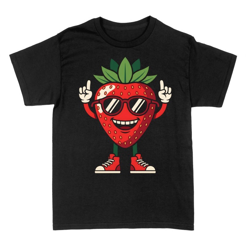 T-shirts: Fraise cartoon avec lunettes de soleil