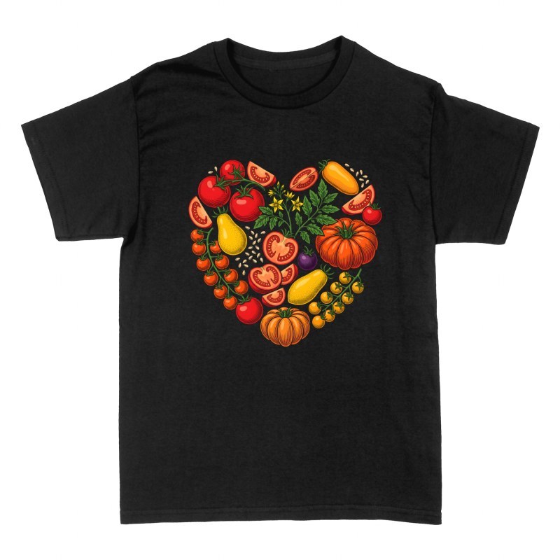 T-shirts: C&oelig;ur de vari&eacute;t&eacute;s de tomates