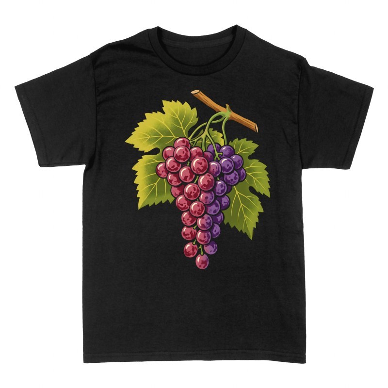 T-shirts: Grappe de raisin et feuilles de vigne
