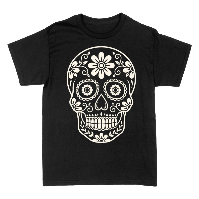 T-shirts: T&ecirc;te de mort mexicaine ornementale