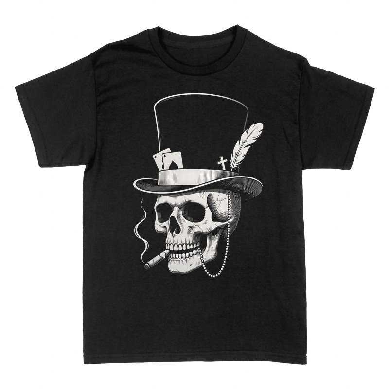 T-shirts: Cr&acirc;ne &eacute;l&eacute;gant au chapeau haut-de-forme et cigare