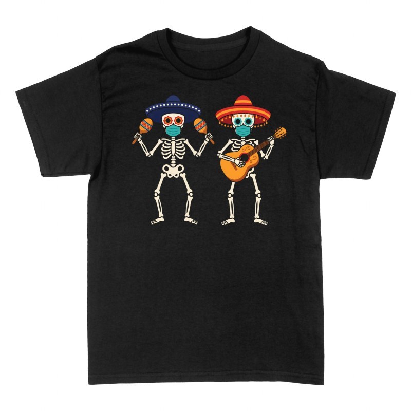 T-shirts: Mariachis squelettes masqu&eacute;s