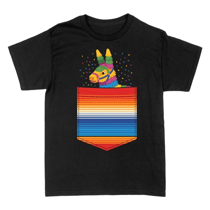T-shirts: Pi&ntilde;ata &acirc;ne mexicaine dans fausse poche
