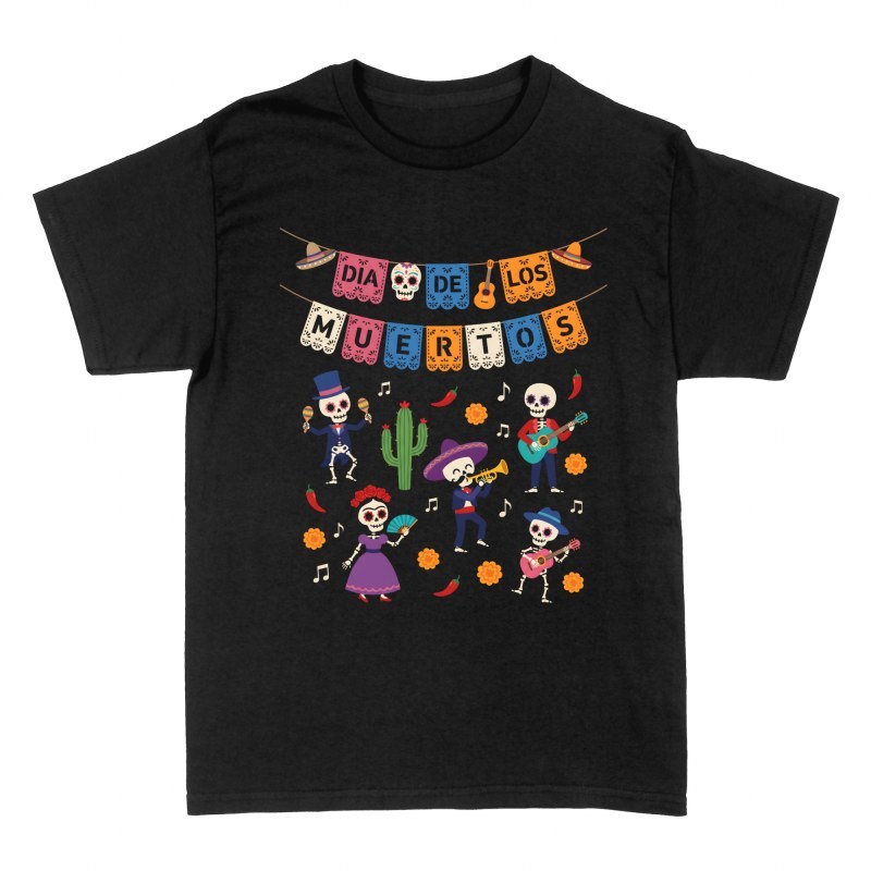 T-shirts: Squelettes musiciens f&ecirc;te des morts