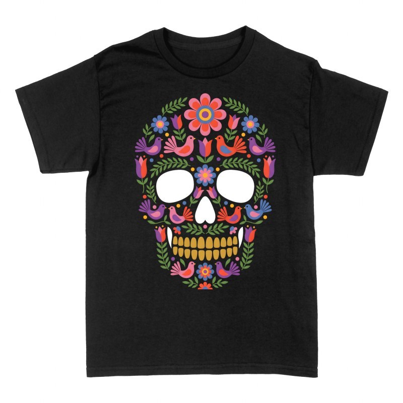 T-shirts: Cr&acirc;ne mexicain floral et oiseaux