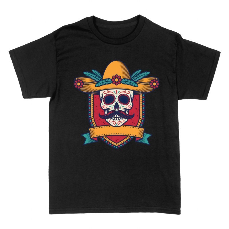 T-shirts: Cr&acirc;ne mexicain avec sombrero charro
