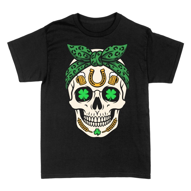 T-shirts: Cr&acirc;ne Saint-Patrick bandana vert