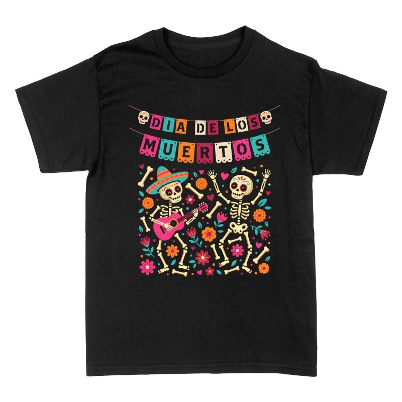 T-shirts: Squelettes f&ecirc;tant le Dia de los Muertos