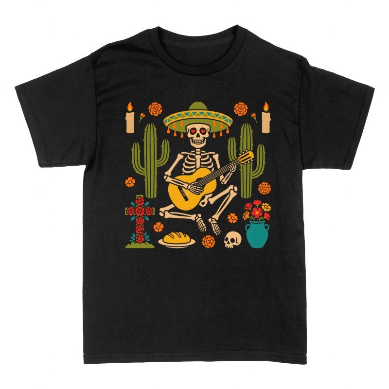 T-shirts: Squelette mariachi et D&iacute;a de Muertos