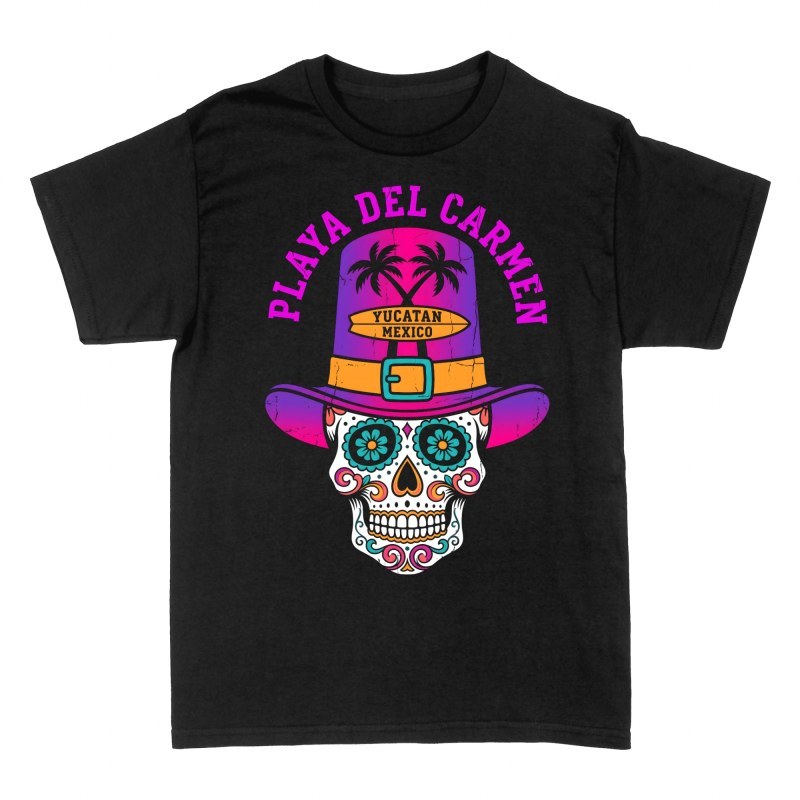 T-shirts: Calavera mexicaine Playa del Carmen