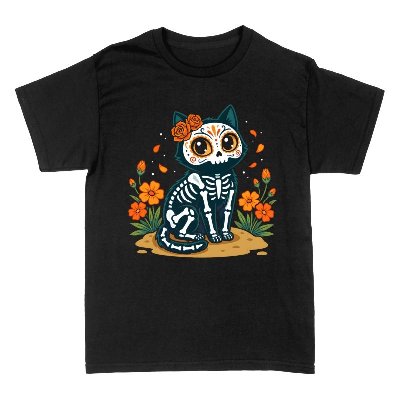 T-shirts: Chat calavera D&iacute;a de Muertos