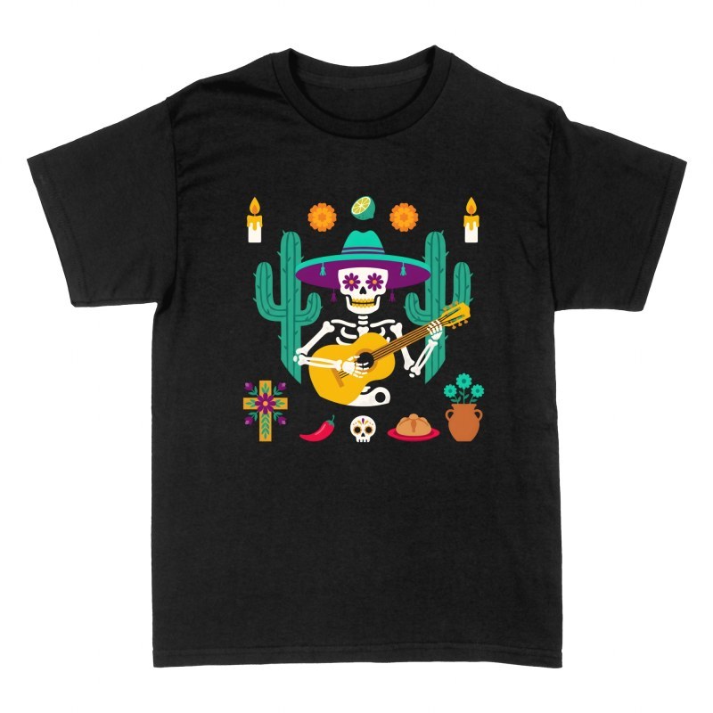 T-shirts: Squelette mariachi et D&iacute;a de los Muertos