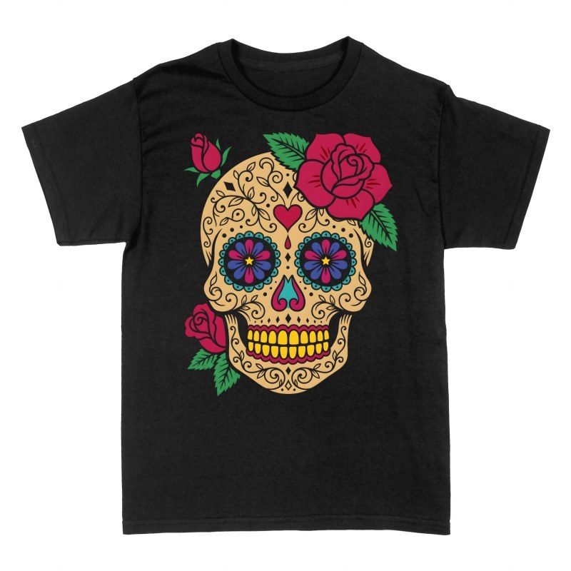 T-shirts: Calavera de sucre et roses tattoo