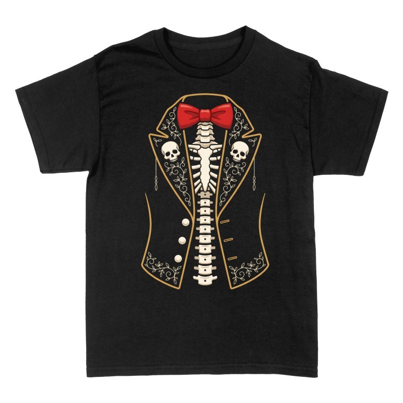 T-shirts: Squelette en smoking et n&oelig;ud papillon