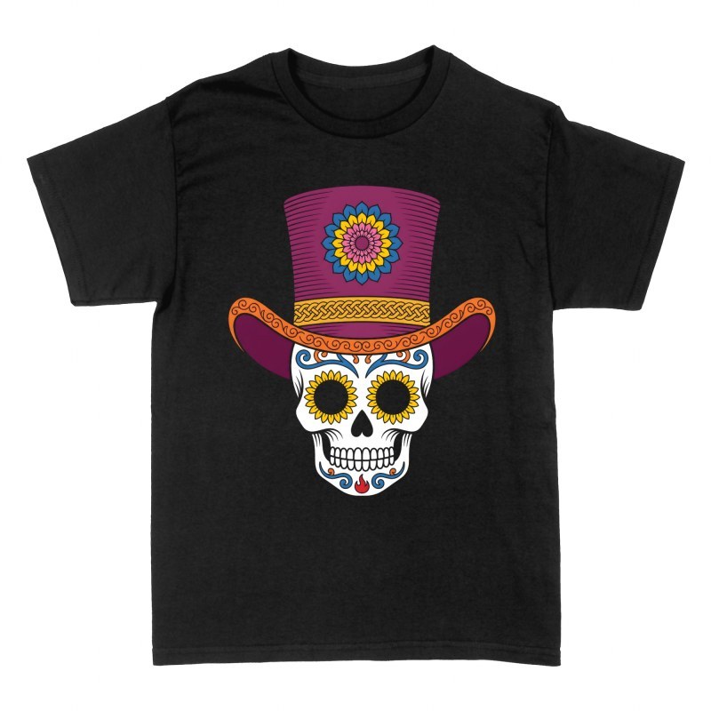 T-shirts: Calavera mexicaine au chapeau haut-de-forme