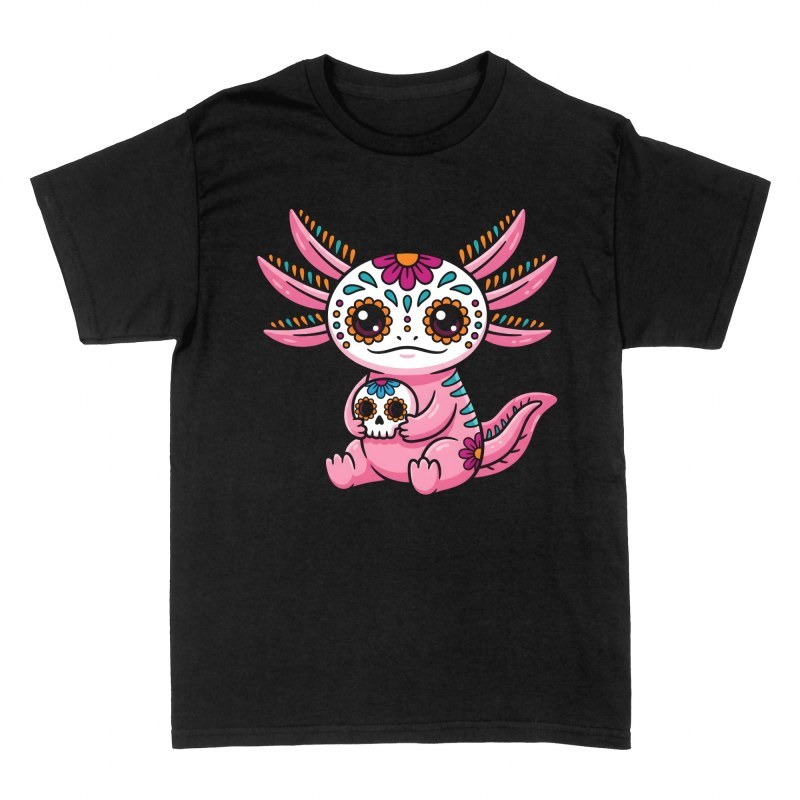 T-shirts: Axolotl calavera Dia de los Muertos