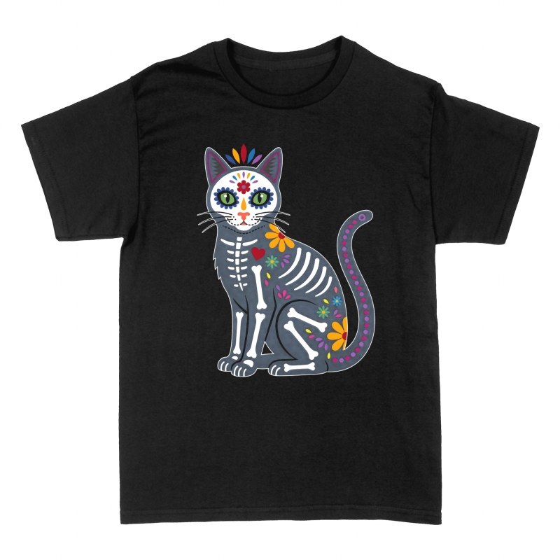 T-shirts: Chat squelette Dia de Muertos
