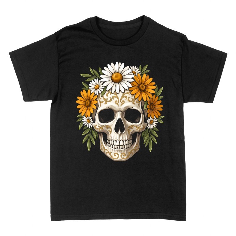 T-shirts: Cr&acirc;ne avec couronne florale et dorures