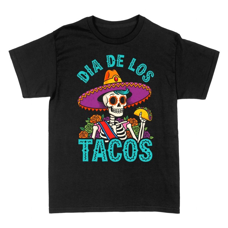 T-shirts: Squelette mariachi taco Dia de los Muertos
