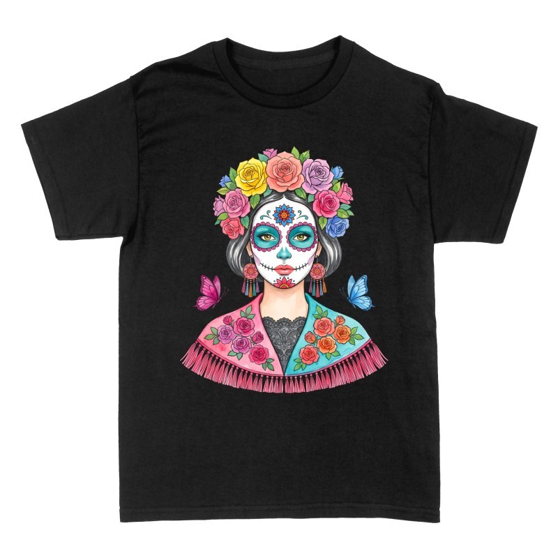 T-shirts: Catrina et couronne de fleurs