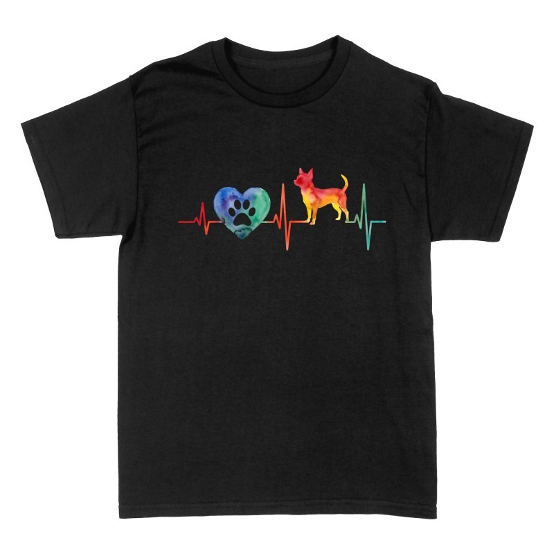 T-shirts: Battement de c&oelig;ur chihuahua aquarelle
