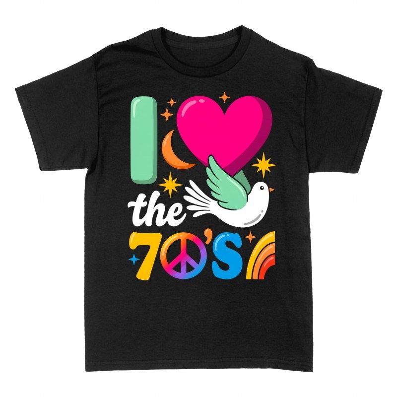 T-shirts: J'aime les ann&eacute;es 70 r&eacute;tro pop