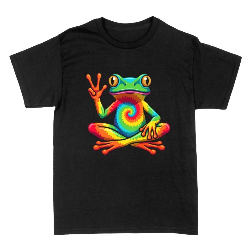 T-shirts: Grenouille tie-dye signe de paix