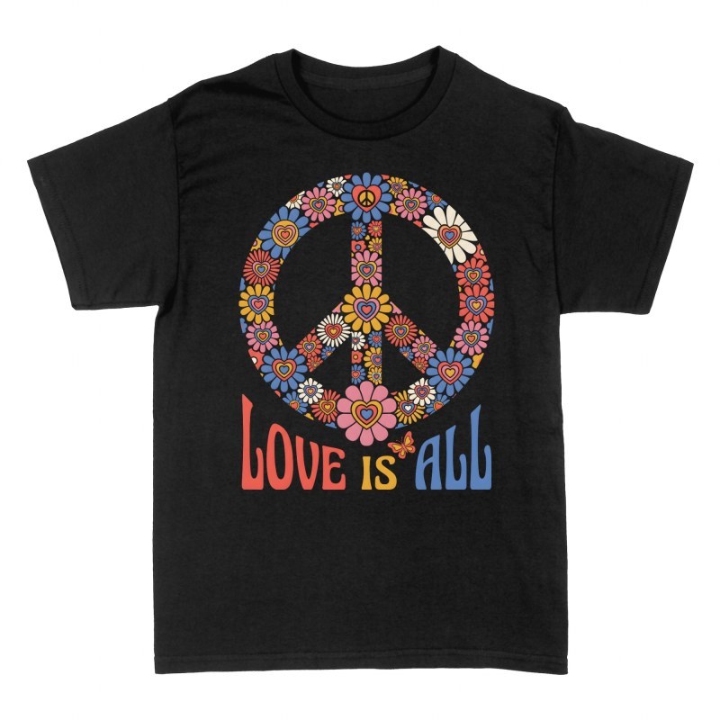 T-shirts: Symbole de paix floral Love is all
