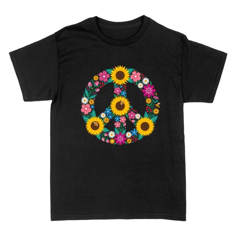T-shirts: Symbole paix tournesols et abeilles