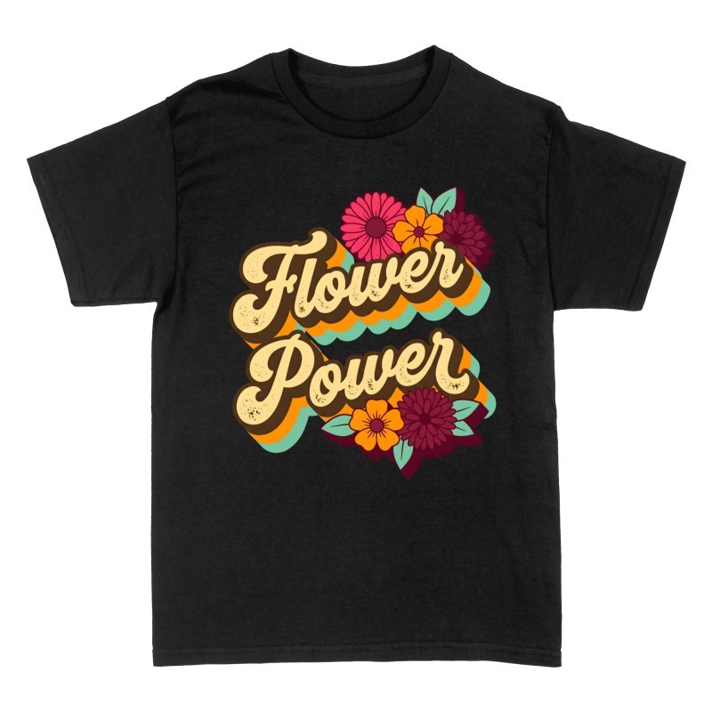 T-shirts: Flower power floral r&eacute;tro