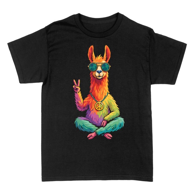 T-shirts: Lama hippie en m&eacute;ditation