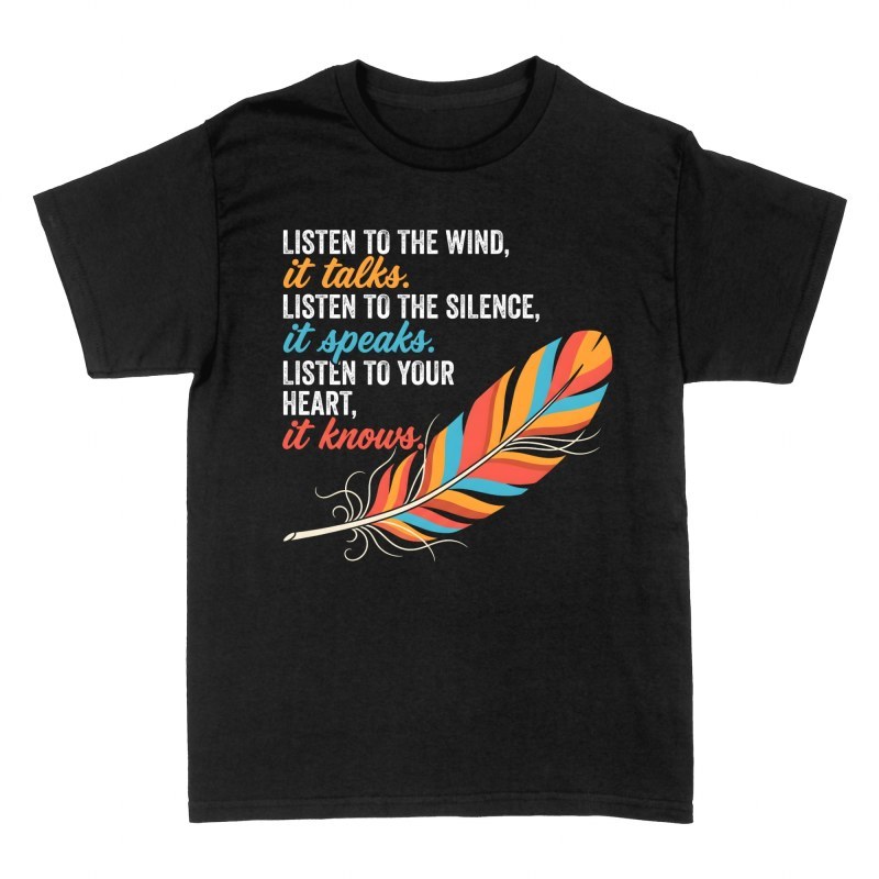 T-shirts: Plume et citation spirituelle