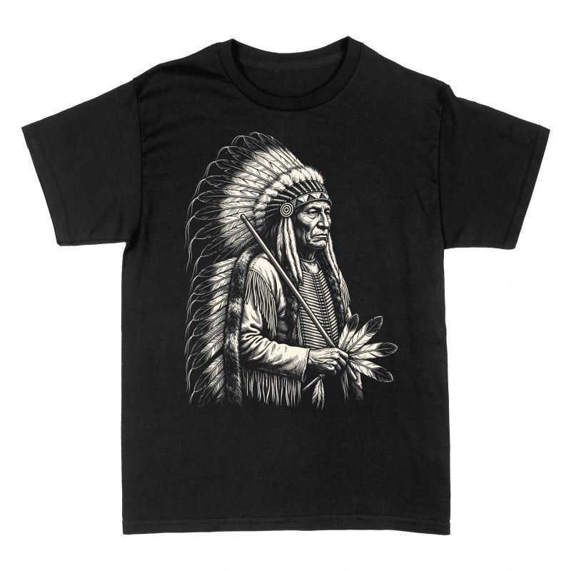 T-shirts: Chef am&eacute;rindien gravure vintage