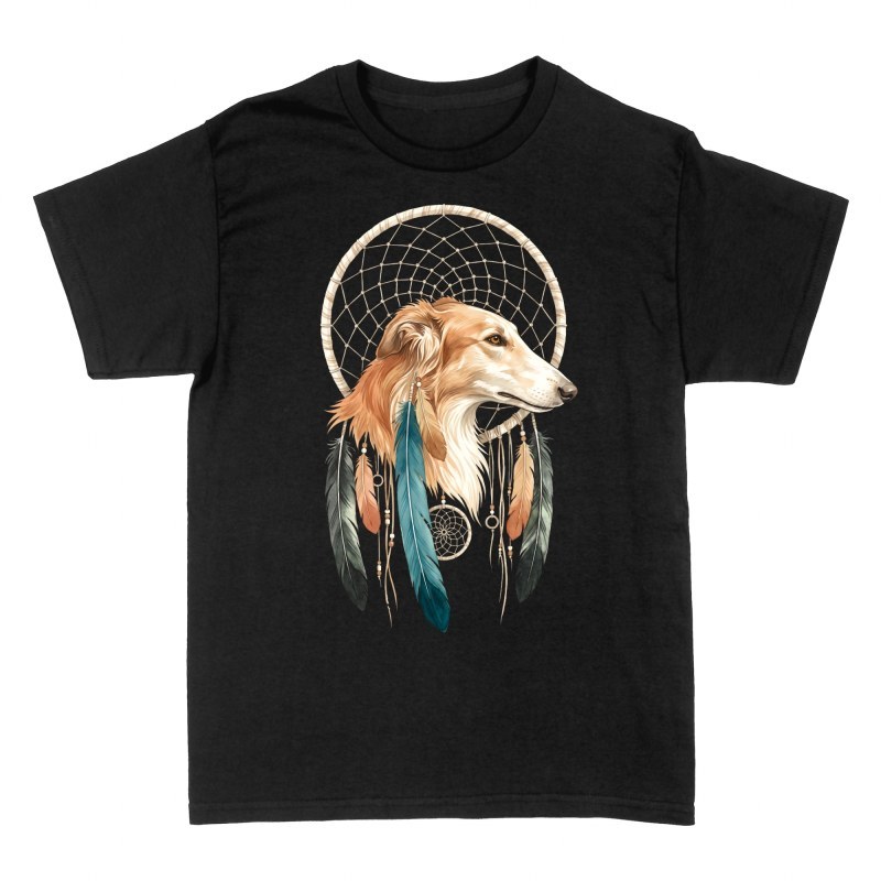 T-shirts: Chien barzo&iuml; et attrape-r&ecirc;ves