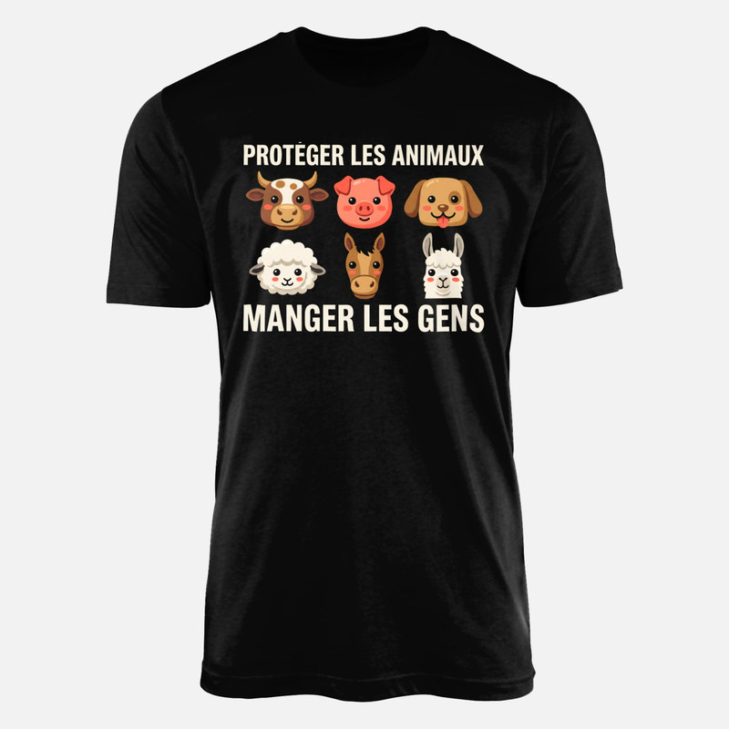 T-shirts: Prot&eacute;ger les animaux manger les gens
