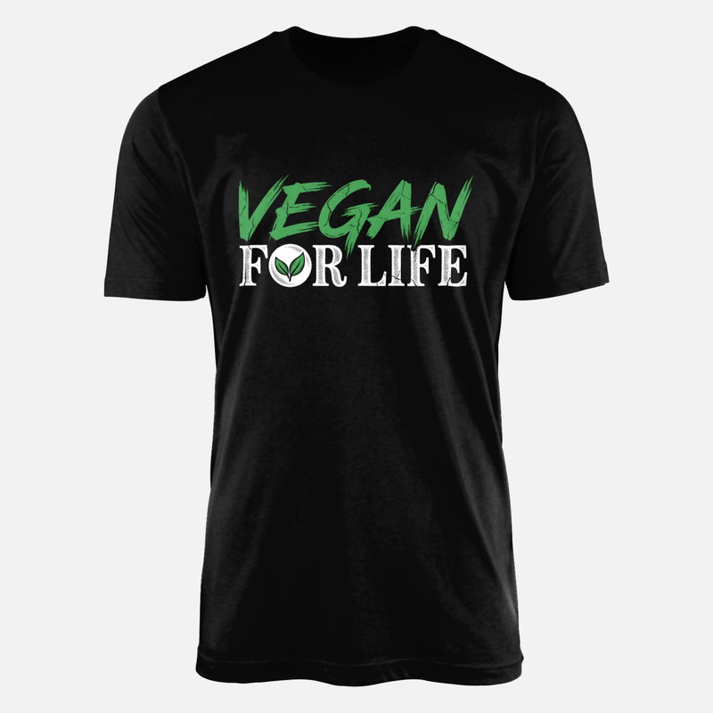 T-shirts: V&eacute;gan pour la vie avec feuilles