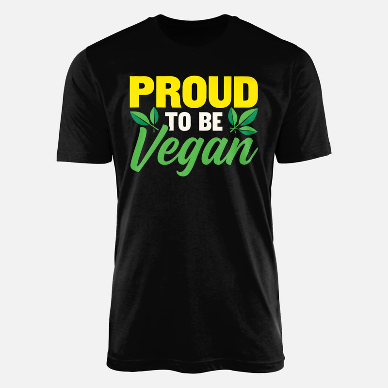 T-shirts: Fier d'&ecirc;tre v&eacute;gan et feuilles