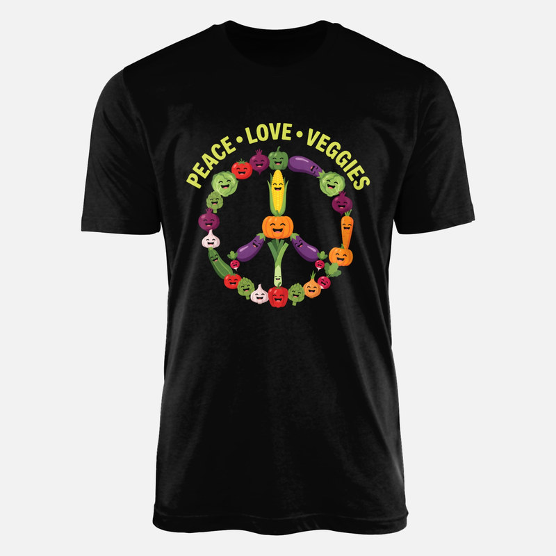 T-shirts: Peace Love L&eacute;gumes et Symbole Paix Kawaii