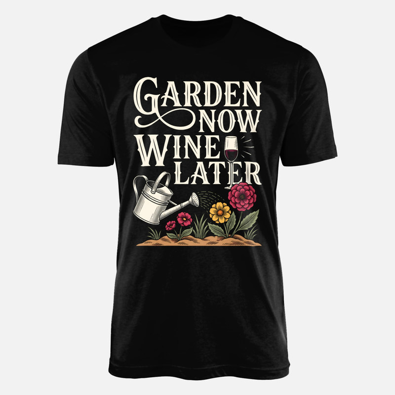 T-shirts: Jardin d'abord et vin ensuite