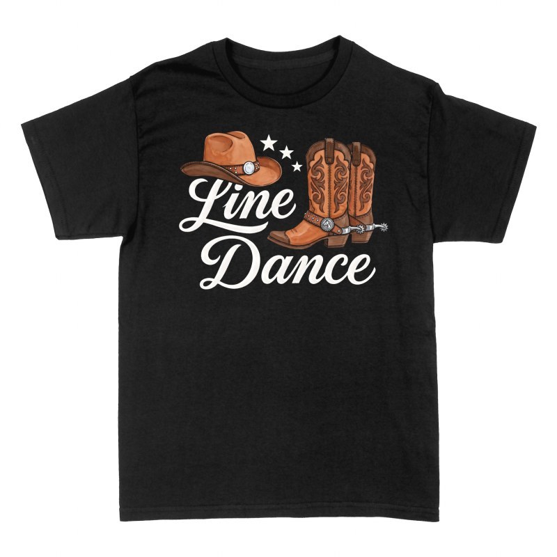 T-shirts: Line dance country bottes et chapeau