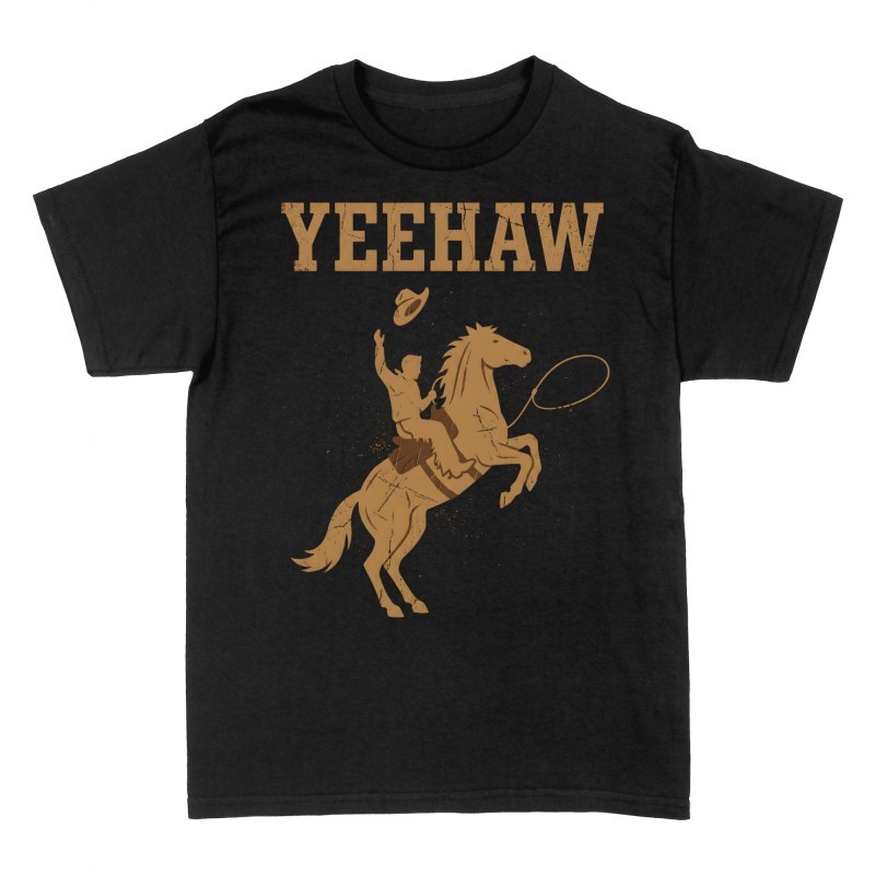T-shirts: Cowboy sur cheval cabr&eacute; Yeehaw
