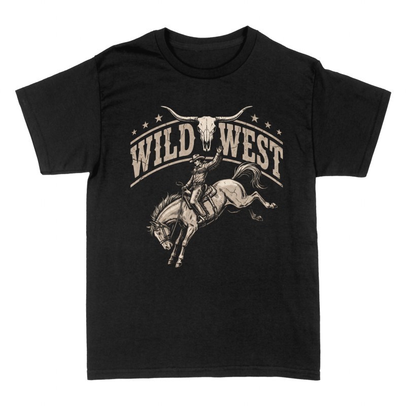 T-shirts: Cowboy de rod&eacute;o et cr&acirc;ne de taureau