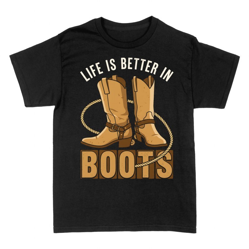 T-shirts: Bottes de cowboy et lasso western