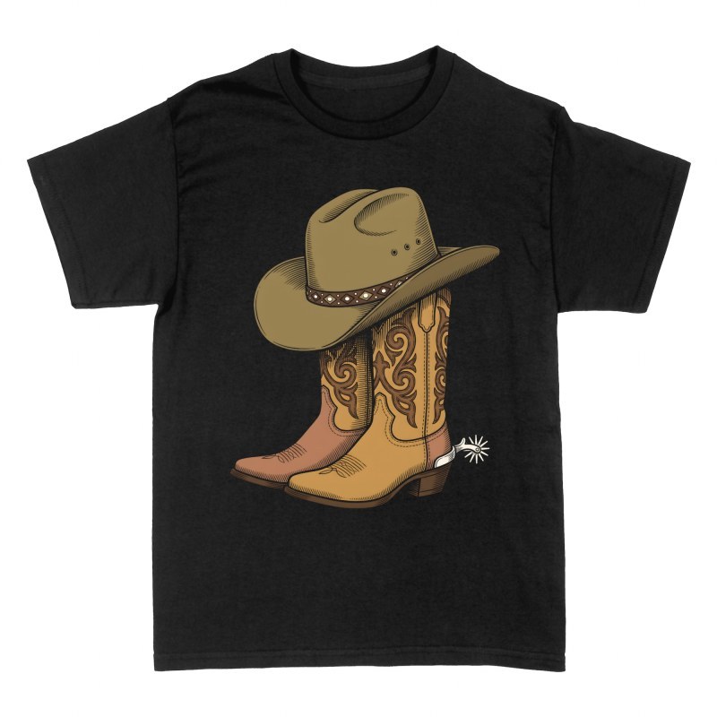 T-shirts: Chapeau et bottes de cowboy